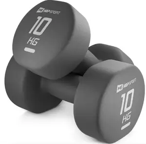 Гантели для фитнеса неопреновые круглые Hop-Sport HS-V100DR 2x10кг серый купить