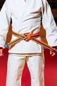 Помаранчево-зелений пояс для дзюдо ТМ "Kintayo", 180 зріст купити