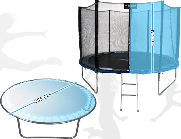 Батут THUNDER OUTSIDE PRO с наружной сеткой 8 футов 244 см черно-голубой купить недорого в Украине, фото 2