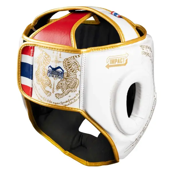 Боксерский шлем Phantom Muay Thai Full Face White Gold Full Face White Gold купить недорого в Украине, фото 3