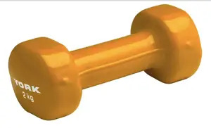 Гантелі для фітнесу вінілові круглі York Fitness 2х2кг жовтий купити