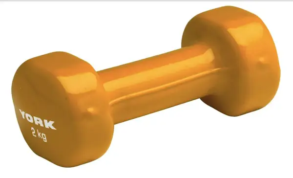 Гантелі для фітнесу вінілові круглі York Fitness 2х2кг жовтий купити