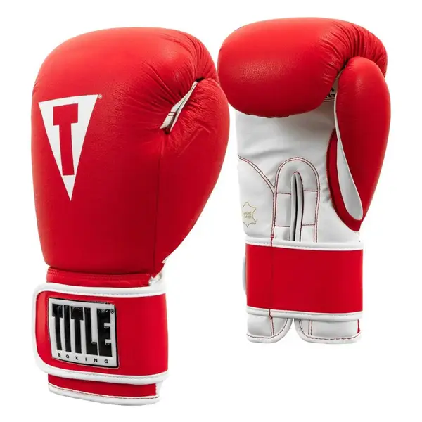 Боксерские перчатки TITLE Boxing Pro Style Leather Gloves3.0 Red/White 16 oz (бинты 4м. в комплекте) купить