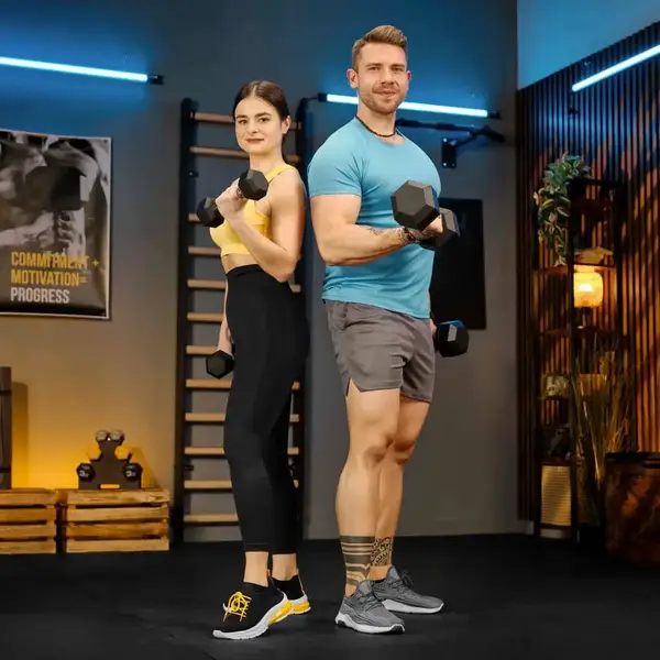 Гантеля шестигранна прогумована TX-200RD Trex Sport 20 кг | Чорний купити недорого в Україні, фото 8