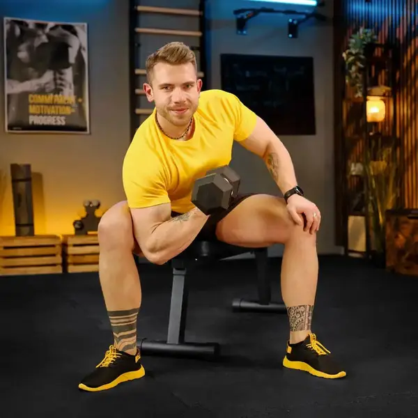 Гантеля шестигранна прогумована TX-025RD Trex Sport 2,5 кг | Чорний купити недорого в Україні, фото 15