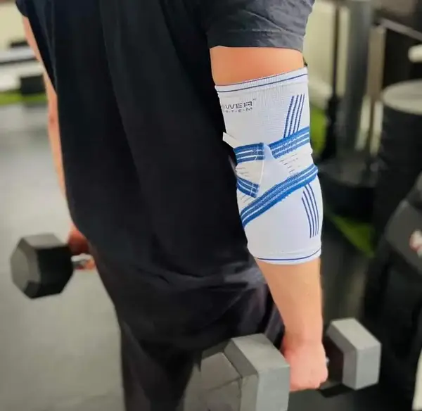 Налокотник Power System PS-6007 Elbow Support Pro White/Blue (1шт.) S/M купить недорого в Украине, фото 9