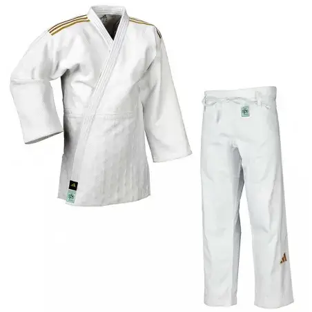 Кимоно для дзюдо Champion III Slim Fit с лицензией IJF | белый/золотые полосы 190 | ADIDAS J-IJF3 купить