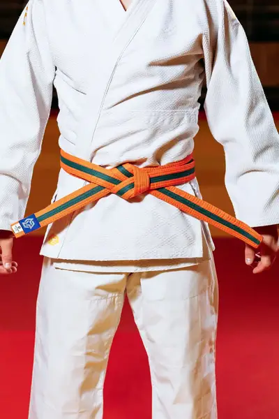 Помаранчево-зелений пояс для дзюдо ТМ "Kintayo", 160 зріст купити