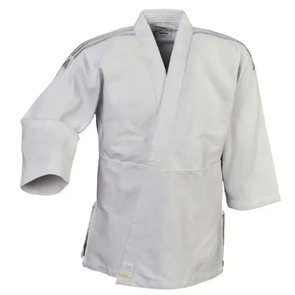 Кимоно для дзюдо Adidas серии Club с серебряными полосами на плечах белое 150 | Adidas J350P купить недорого в Украине, фото 3