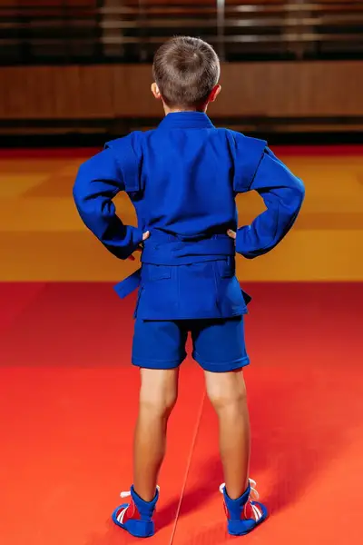 Форма для самбо (самбовка) синяя TM "Kintayo", 135 рост, плотность 550 гр/м.кв. купить недорого в Украине, фото 4