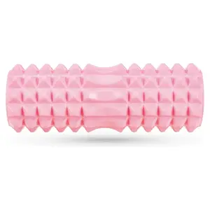 Масажний ролик Queenfit для йоги та фітнесу EVA 33*10,5см рожевий купити