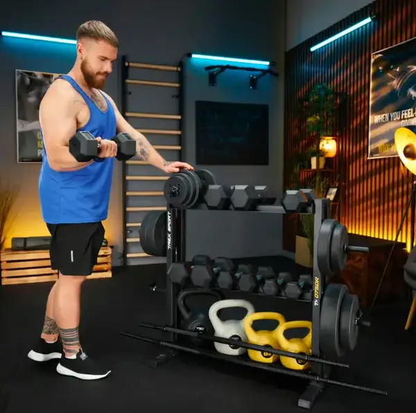 Стійка 3-рівнева для гантелей, грифів та гирь Trex Sport TX-075DR купити недорого в Україні, фото 11