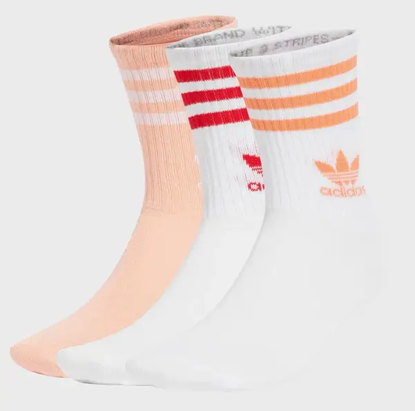Носки Adidas CREW SOCK 3STR белый, розовый, красный Жен M (40-42) купить