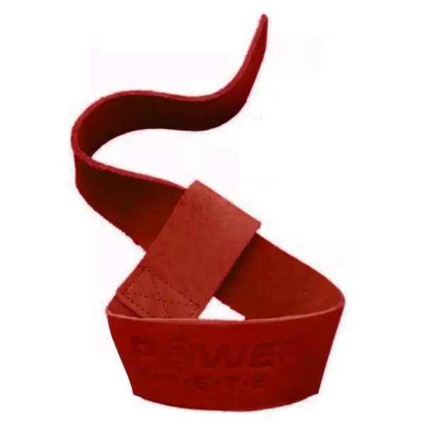 Лямки для тяги шкіряні Power System PS-3320 Leather Straps Red купити недорого в Україні, фото 2