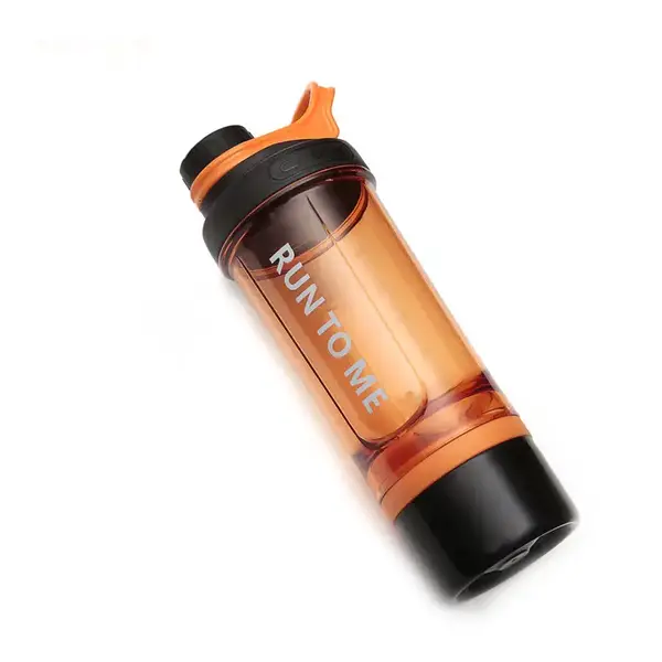 Шейкер спортивний з контейнером Casno 600 мл KXN-1199 з вінчиком Помаранчевий купити недорого в Україні, фото 2