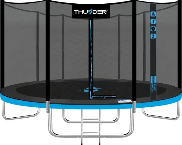 Батут THUNDER OUTSIDE PRO с наружной сеткой 14 футов 427 см черно-голубой купить