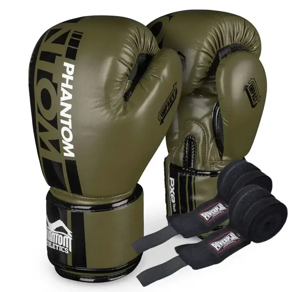 Боксерские перчатки Phantom APEX Army Green 16 унций (Бинты 4м. в подарок) купить недорого в Украине, фото 10
