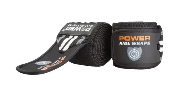 Бинты на колени Power System PS-3700 Knee Wraps Grey/Black (пара) купить недорого в Украине, фото 3