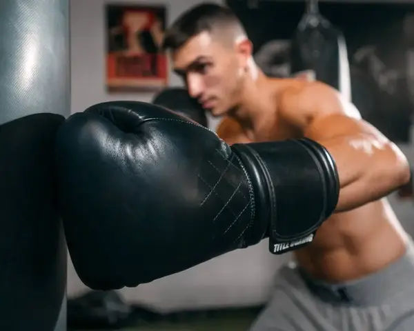 Боксерские перчатки TITLE Boxing Ko-Vert Black 14 oz (бинты 4м. в комплекте) купить недорого в Украине, фото 7