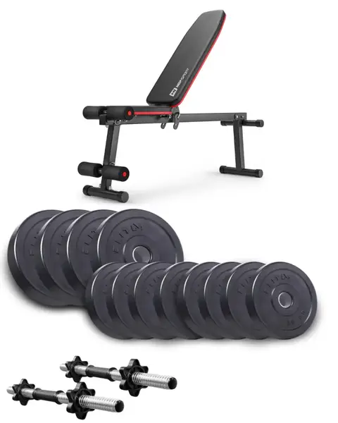 Набор Elitum Titan гантели 2х21кг со скамьей HS-1010 Pro купить