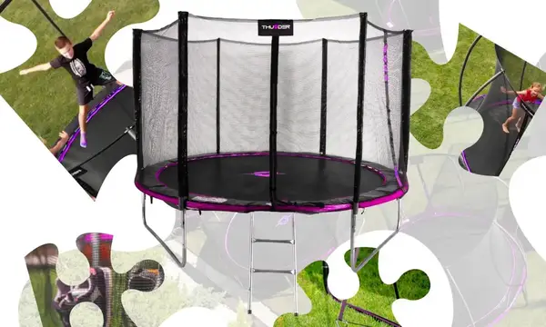 Батут THUNDER OUTSIDE PRO с наружной сеткой 6 футов 183 см черно-розовый купить недорого в Украине, фото 10