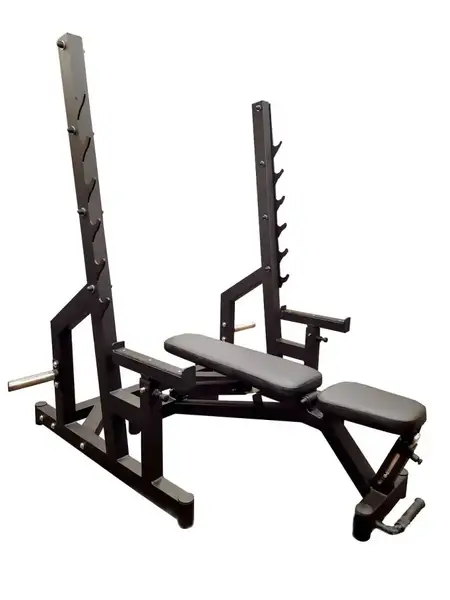 Лавка Black Rock + Стійки Black Rock + Набір металевих гумових дисків 120 кг купити недорого в Україні, фото 3