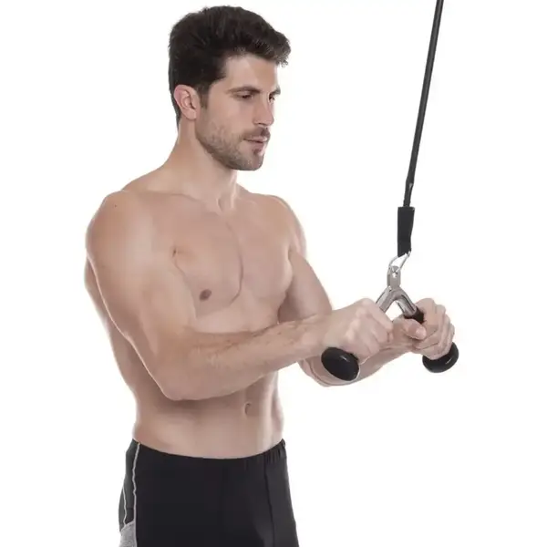 Ручка для тяги York Fitness V-образная на трицепс с резиновыми рукоятками, хром. купить недорого в Украине, фото 7