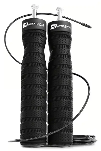 Скакалка швидкісна з підшипниками та м'якою рукояткою Hop-Sport HS-P030JR чорна купити
