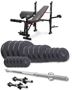 Набор Elitum Titan 89кг со скамьей HS-1055 Pro, штангой и гантелями. купить