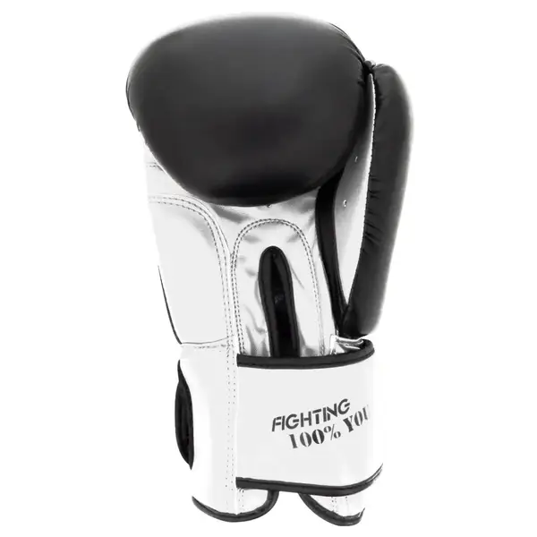 Боксерські рукавиці PowerPlay 3004 Classic Чорно-Білі 10 унцій купити недорого в Україні, фото 3