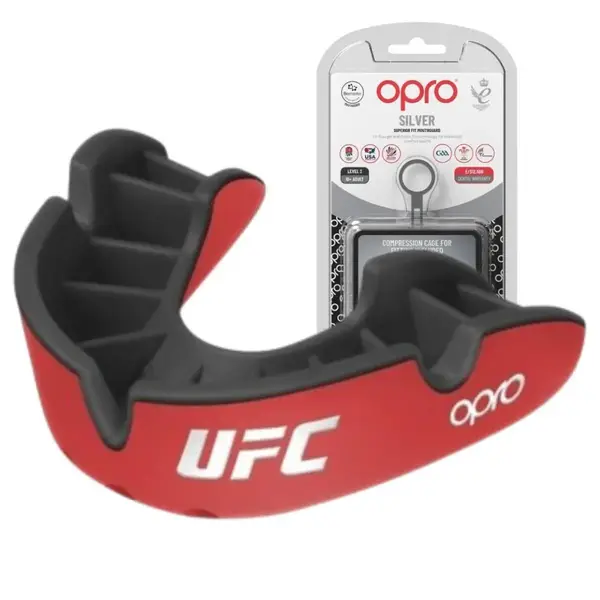 Капа OPRO Silver UFC дитяча (вік до 10) Red/Black (ufc.102515002) купити