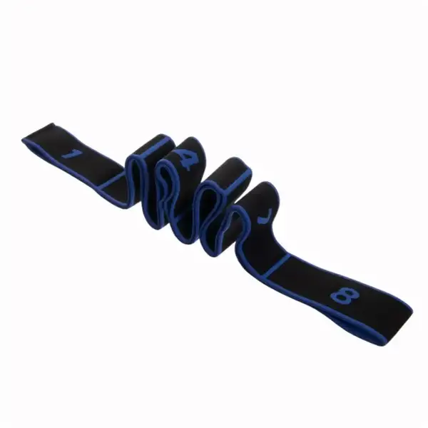 Резинка для фитнеса с петлями Queenfit 86,5 х 4см черно-голубая купить недорого в Украине, фото 6