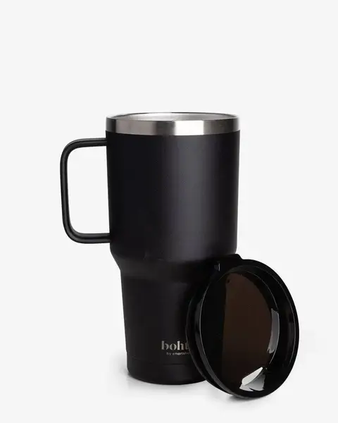Термостакан (изолированная чашка) Bohtal с ручкой из нержавеющей стали Tumbler Black 900 ml купить