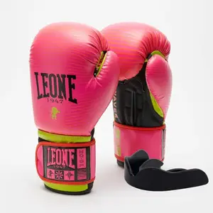 Боксерские перчатки Leone GN313 WAVES Fuxia 12 унций (капу в комплекте) купить