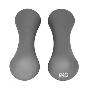 Гантелі неопренові PowerPlay 4126 Spartacus 2*5 кг. Сірі (пара - 2шт.) + Резинка для фітнесу 7,5кг. купити