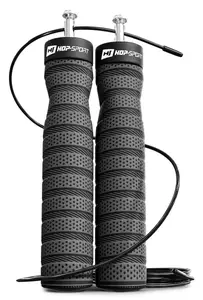 Скакалка з підшипниками та м'якою рукояткою Hop-Sport HS-P030JR сіра купити