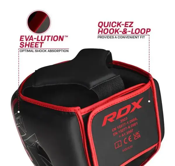 Боксерський шолом RDX F6 Matte Black S | Обхват голови <54 см купити недорого в Україні, фото 5