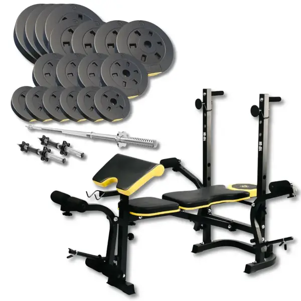 Набор Besport PowerPro 89кг с прямым грифом и скамьей Besport WB-004 купить