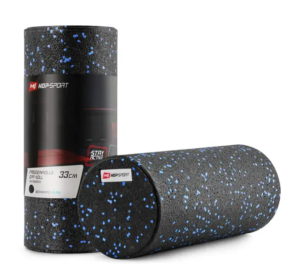 Роллер массажер (валик, ролик) гладкий заполненный Hop-Sport HS-P033SYG EPP 33см черно-синий купить недорого в Украине, фото 2