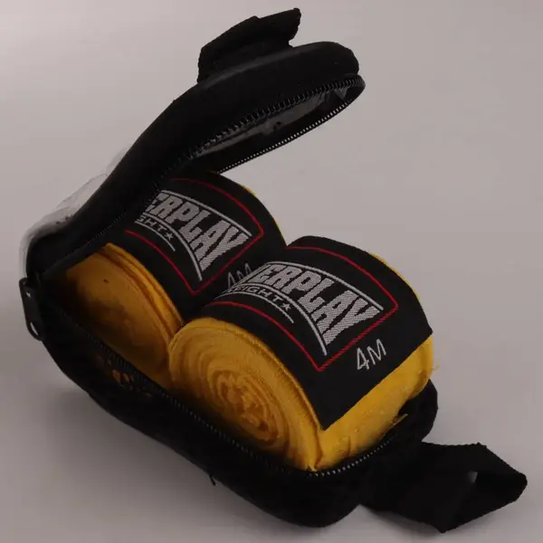 Бинты для бокса PowerPlay 3047 Желтые Lycra (спандекс) (4м) купить недорого в Украине, фото 8