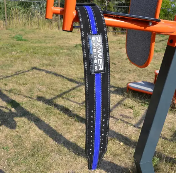 Пояс для пауерліфтингу Power System PS-3800 PowerLifting шкіряний Black/Blue Line M купити недорого в Україні, фото 8