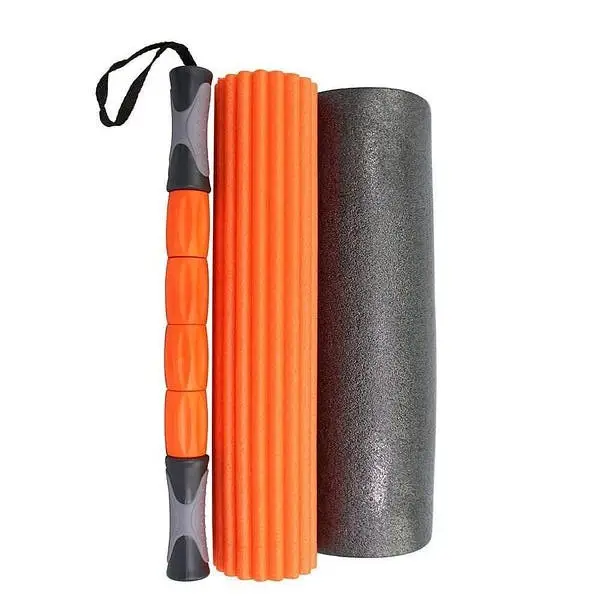 Масажний ролик (роллер) набір 3в1 PowerPlay 4022 Therapy Roller Чорно-помаранчевий купити недорого в Україні, фото 5