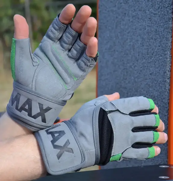 Рукавички для фітнесу MadMax MFG-860 Wild Grey/Green M купити недорого в Україні, фото 5