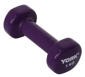 Гантели для фитнеса виниловые круглые York Fitness 2х1кг фиолетовый купить