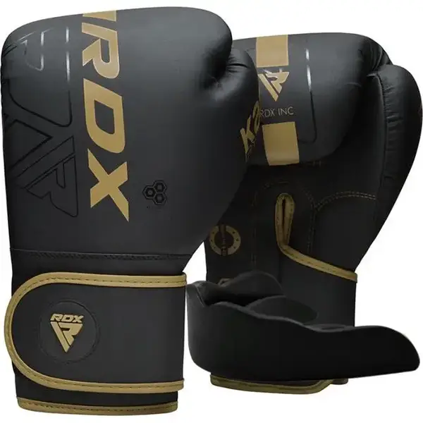 Боксерські рукавиці RDX F6 Kara Matte Golden 8 унцій (капа в комплекті) купити