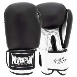 Боксерські рукавиці PowerPlay 3004 Classic Чорно-Білі 12 унцій купити