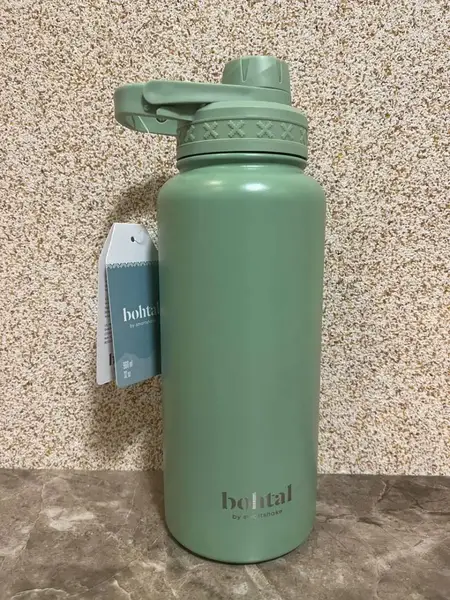 Пляшка для води металева з подвійною вакуумною ізоляцією Bohtal Insulated Sports Bottle 960 ml/32 oz Green купити недорого в Україні, фото 8