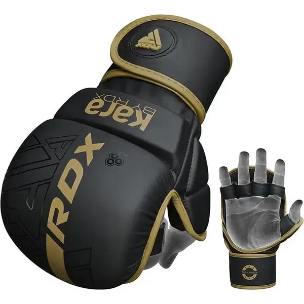 Рукавиці для ММА (Греплінгові рукавички) RDX F6 KARA Matte Golden Plus S/M купити недорого в Україні, фото 3