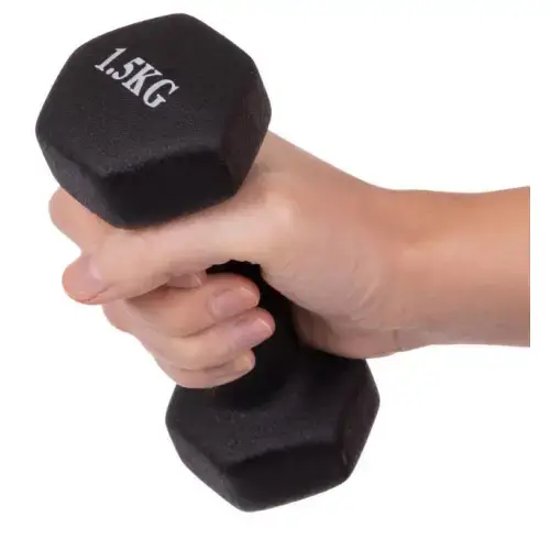 Гантель для фитнеса с неопреновым покрытием Generation Fitness FF51D4A-1.5kg (черный) купить недорого в Украине, фото 4