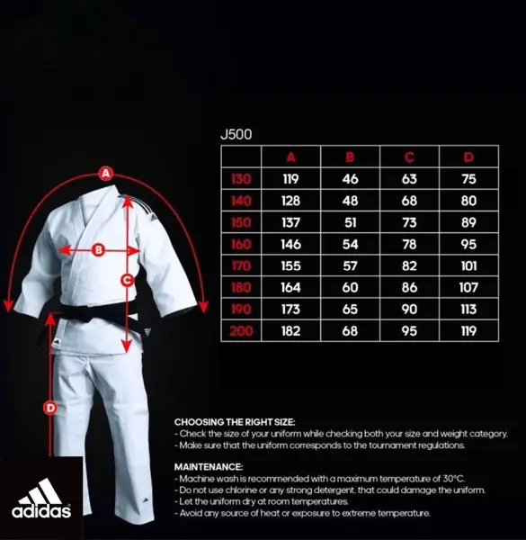 Кімоно для дзюдо Adidas Training | Розмір 170 | білий | ADIDAS J500W купити недорого в Україні, фото 2